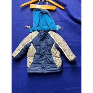 Gorpcore Toddler Xtreme Puffer Jacket 24M Navy Blue Grey Hooded Winter Coat